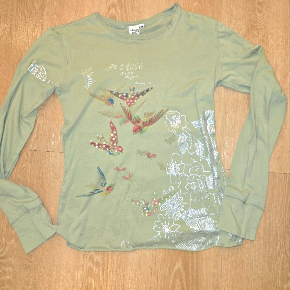 Johnny Was For Love And Liberty Tunic, Long Sleeve Womens Top M